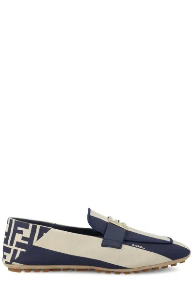 Fendi Baguette Loafers In Blue