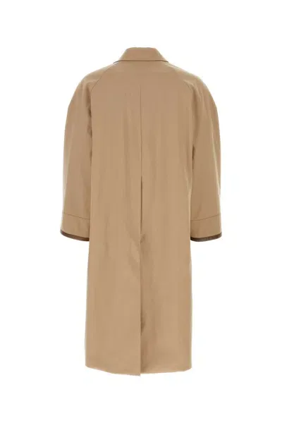 Fendi Beige Cotton Reversible Trench Coat In Nocearmy