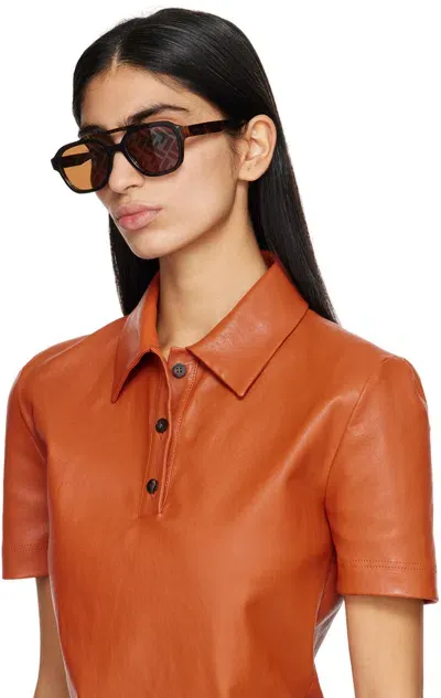 Fendi Black & Brown Bilayer Sunglasses