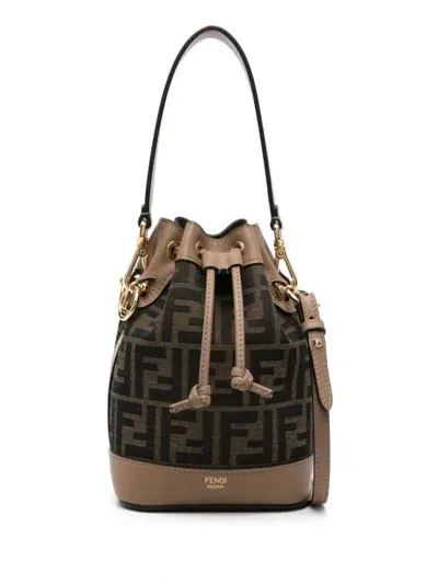 Fendi Small Mon Tresor Bucket Bag In Brown