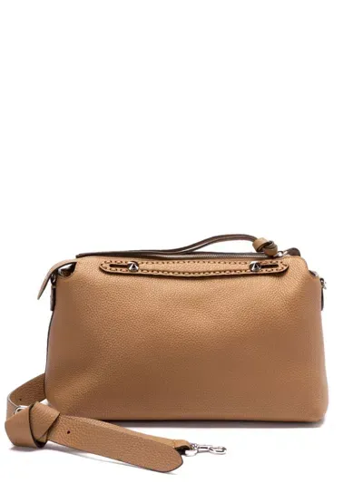 Fendi By The Way Large Leather Handbag In Beige