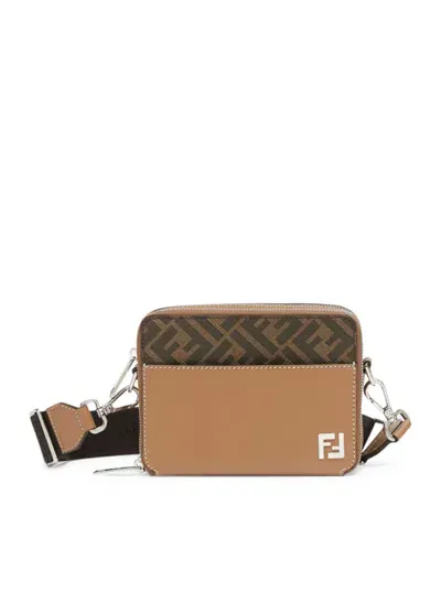 Fendi Squared Ff Camera Case Organizer In Brown