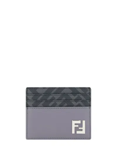 Fendi Card Case In Acciaio+nero+pal