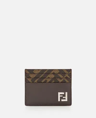 Fendi Card Case Vit.king/ Pu F In Brown