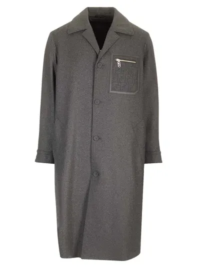 Fendi Cashmere Coat In Gray