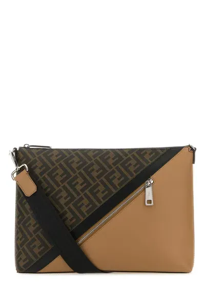 Fendi Clutch-tu Nd  Male In Tab.mr+sand+nero+p