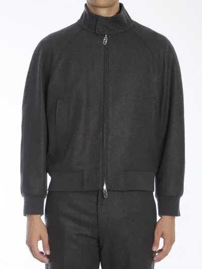 Fendi Cashmere Bomber Jacket In Grey