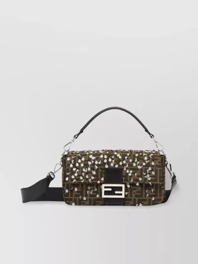 Fendi Sequin-embellished Tote Bag In Black