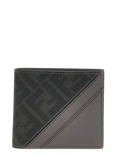 Fendi Diagonal Wallet In Gray