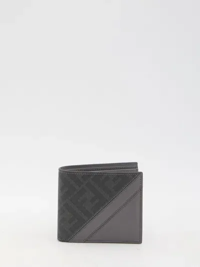 Fendi Diagonal Wallet In Grey