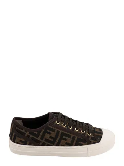 Fendi Domino Sneakers In Brown