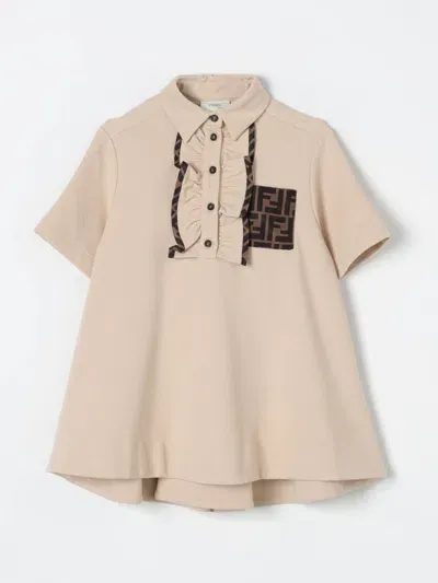 Fendi Kids' Kleid  Kinder Farbe Beige