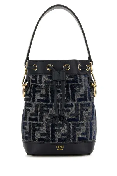 Fendi Embroidered Chenille Mon Tresor Bucket Bag In Printed