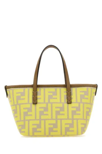 Fendi Embroidered Fabric Mini Roll Handbag In Beigepomelosandos