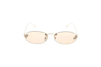 Fendi Eyewear Oval Frame Sunglasses In Gold