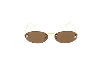 Fendi Eyewear Oval Frame Sunglasses In Gold