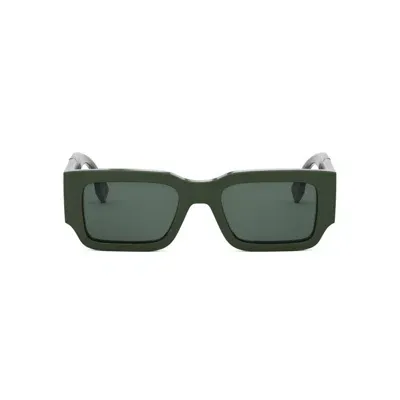 Fendi Eyewear Rectangle Frame Sunglasses In Green