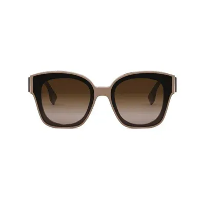 Fendi Eyewear Square Frame Sunglasses In Beige