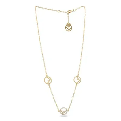 Fendi F Is Embellished Necklace In Golden