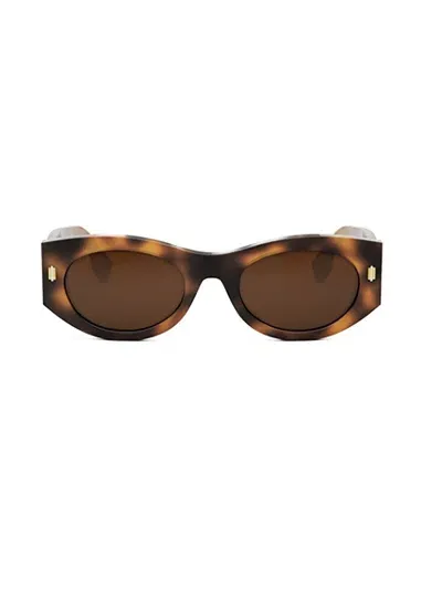 Fendi Eyewear Oval Frame Sunglasses In Multi