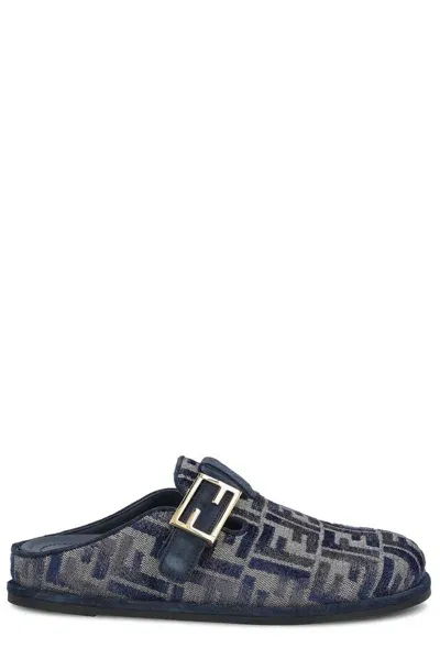 Fendi Feel Clogs In Blue