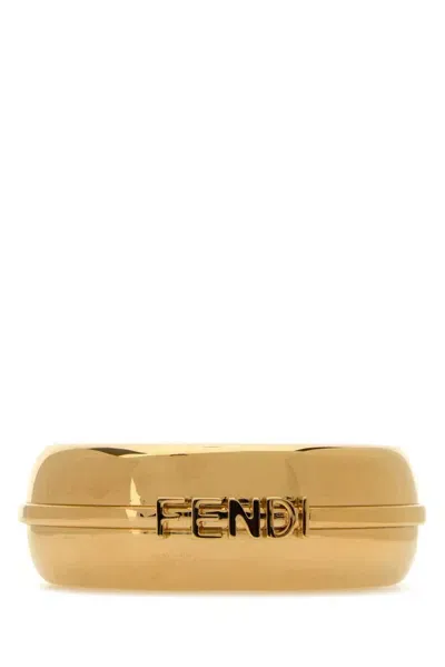 Fendi Graphy Logo Lettering Bracelet In Gold