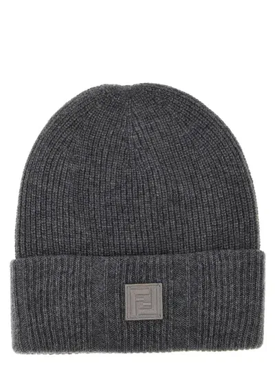 Fendi Ff Cap In Gray