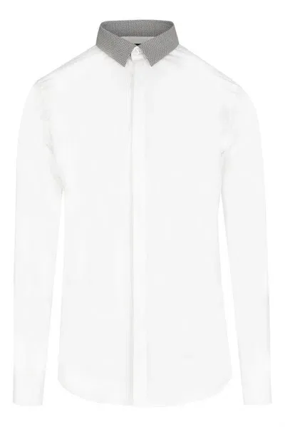 Fendi Ff Collar Shirt In White