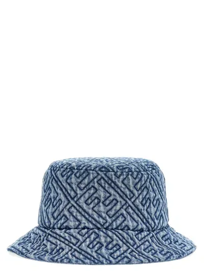 Fendi Ff Denim Bucket Hat In Blu