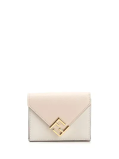 Fendi Ff Diamonds Wallet In White