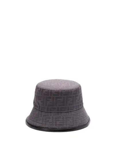 Fendi `ff Jacquard` Bucket Hat In Metallic