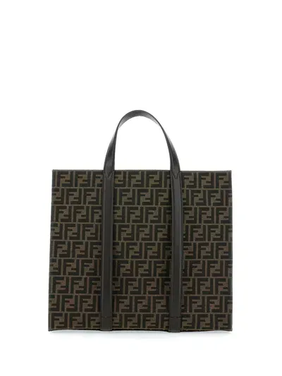 Fendi `ff Jacquard` Shopper Bag In Brown