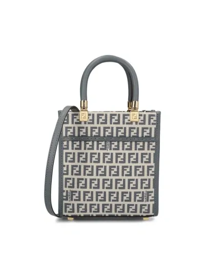 Fendi Ff Jacquard Tote Bag In Blue