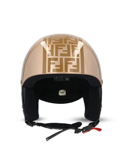 Fendi Ff Logo Printed Ski Helmet In Beige