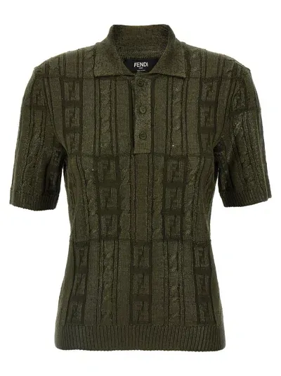 Fendi Ff Polo Shirt In Green