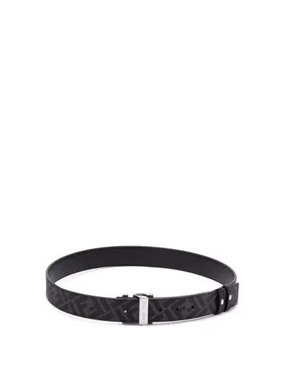 Fendi `ff` Reversible Belt In Black  