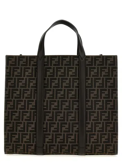 Fendi Ff Shopping Bag In Black