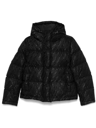 Fendi Ff Short Down Jacket In Black