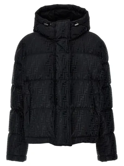 Fendi Ff Short Down Jacket In Black