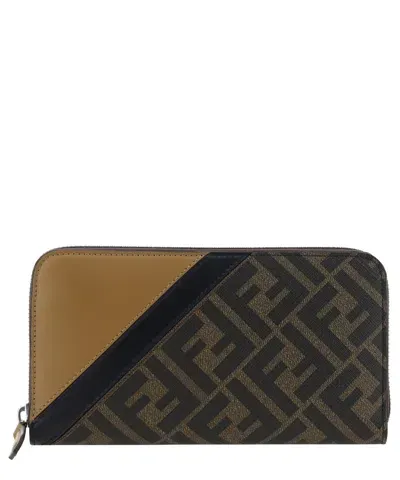 Fendi Ff Wallet In Brown