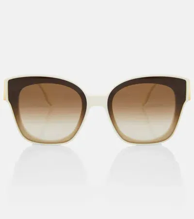 Fendi First Butterfly Square Sunglasses In Ivory/gradient Brown