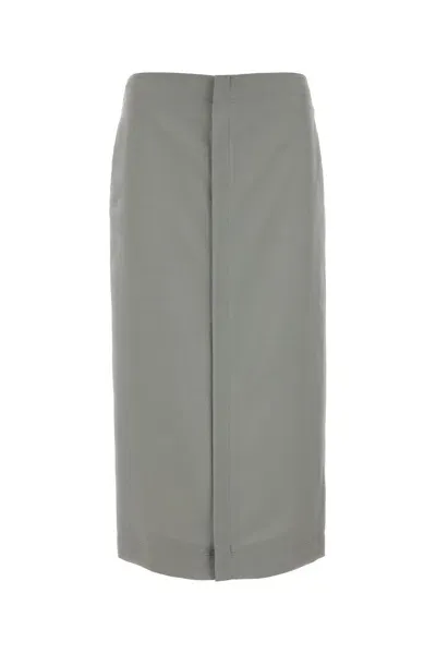 Fendi Logo Detailed Midi Skirt In Gray