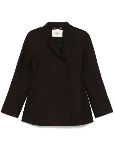 Fendi Grain De Poudre Blazer In Brown