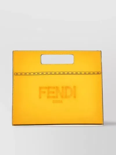 Fendi Yellow Leather Handbag Yellow  Uomo Tu