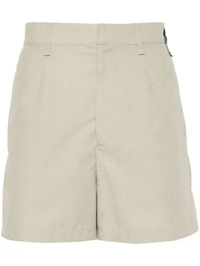 Fendi Wool Bermuda Shorts In Neutrals