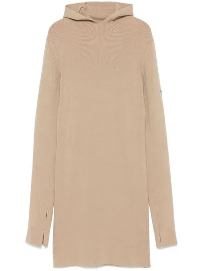 Fendi Hooded Mini Dress In Neutrals