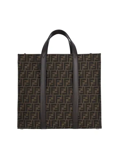 Fendi 'jacquard Ff' Tote Bag In Brown