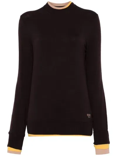 Fendi Layered-trim Sweater In Multicolor