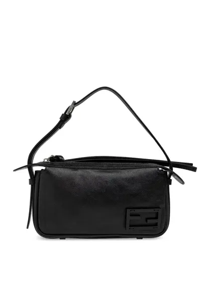 Fendi Leather Shoulder Bag Smiply  Mini In Black