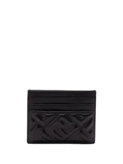 Fendi Logo-embossed Cardholder In Black